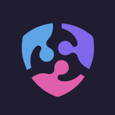 Blue Purple Pink Shield Logo GIF