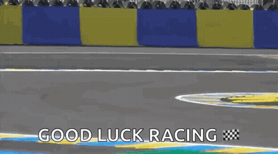 Blue Race Car Good Luck Racing GIF