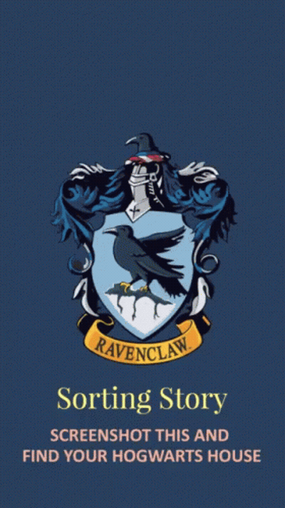Blue Ravenclaw Crest Sorting Story GIF