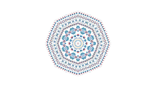 Blue Red And White Circular Pattern Sticker