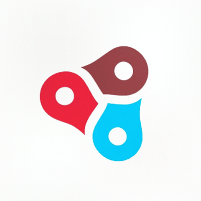 Blue Red Brown Circle With White Center GIF