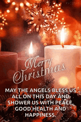 Blue Red Candle Light Christmas Card GIF