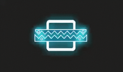 Blue Red White Logo With Glitch Effect GIF