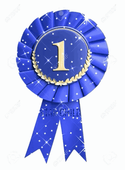 Blue Ribbon With Number 1 And Starchild GIF