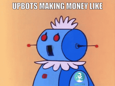 Blue Robot Upbots Making Money GIF