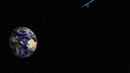 Blue Rocket Falling To Earth GIF