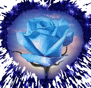 Blue Rose With Border Sticker
