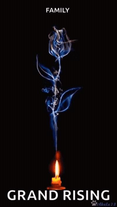 Blue Rose With Smoke Surrounded By Candle GIF