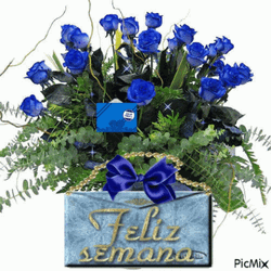 Blue Roses Bendiciones Card Greeting GIF