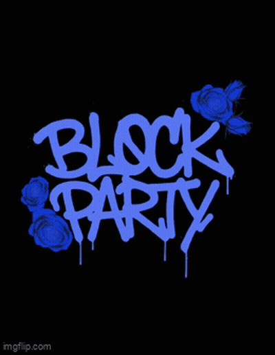 Blue Roses Black Background Block Party GIF