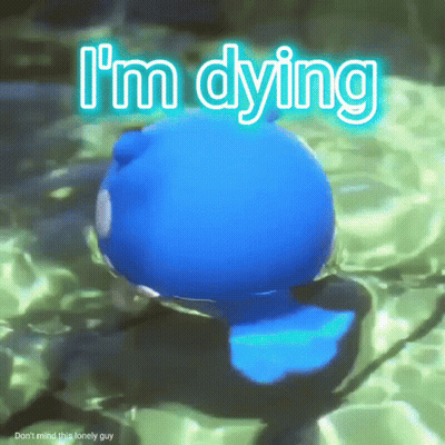 Blue Rubber Duck Floating Saying I'm Dying GIF