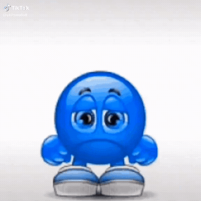 Blue Sad Smiley GIF