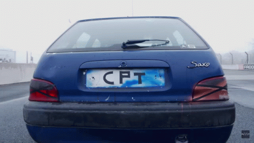 Blue Saxo Car With License Plate CPT GIF