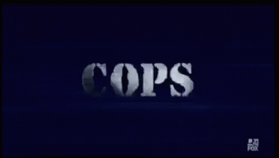 Blue Screen With Cops Text GIF