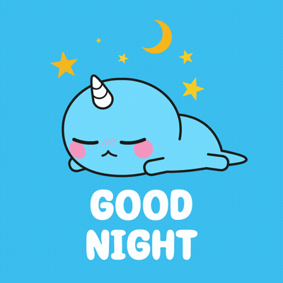 Blue Seal With Horn Saying Good Night GIF