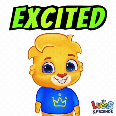 Blue Shirt Cartoon Saying Excited GIF