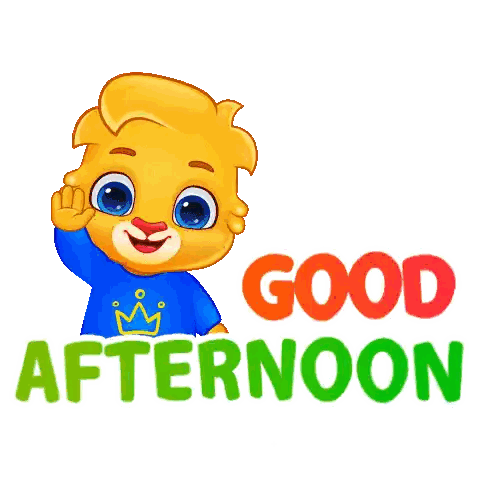 Blue Shirt Character Saying Good Afternoon Sticker