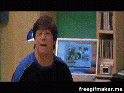 Blue Shirt Man At Computer Freegifmaker.me GIF