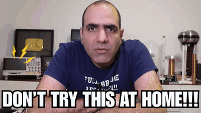 Blue Shirt Man Don't Try This At Home GIF