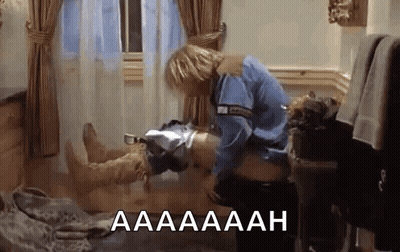Blue Shirt Man Laying On Another Man's Back GIF