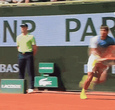 Blue Shirt Man Playing Tennis NP Paribas Sign GIF