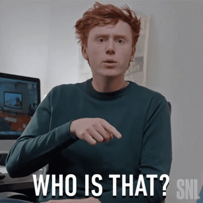 Blue Shirt Man Pointing Who Is That GIF