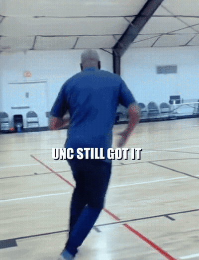 Blue Shirt Man Running UNC Still Got It GIF