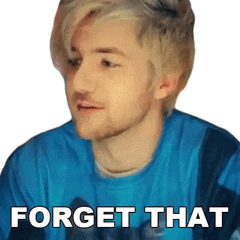 Blue Shirt Man Saying Forget That Sticker