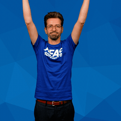 Blue Shirt Man Saying Trots Op Jou GIF