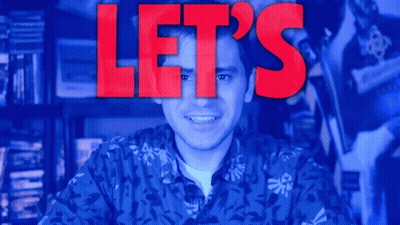 Blue Shirt Man Smiling Let's Background GIF