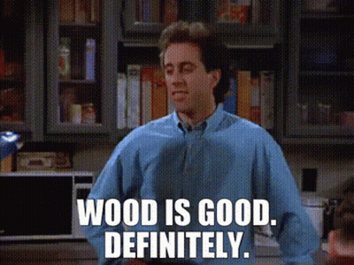 Blue Shirt Man Wood Is Good Definitely GIF