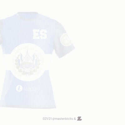 Blue Shirt Saying Litecoin GIF
