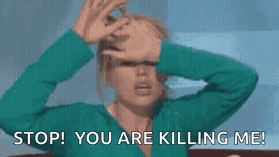 Blue Shirt Woman Covering Face Saying Stop Killing Me GIF