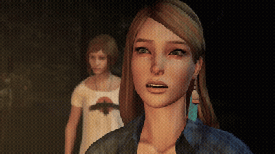 Blue Shirt Woman With Bird Next To Another Woman GIF