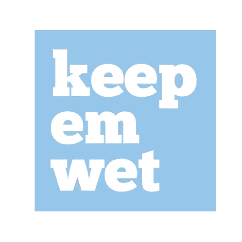 Blue Sign Keep Em Wet Sticker