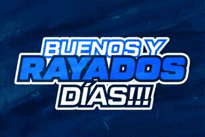 Blue Sign Saying Buenos Y Rayados Dias GIF