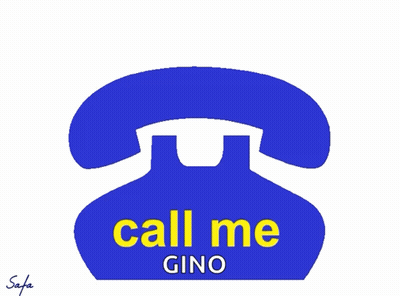 Blue Sign Saying Call Me Gino GIF