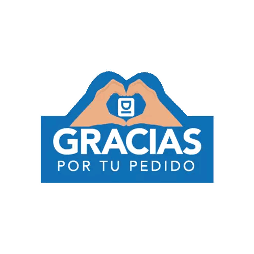 Blue Sign Saying Gracias Por Tu Pedido Sticker