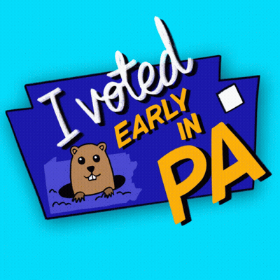 Blue Sign Saying I Voted Early In PA GIF