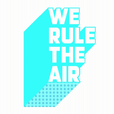 Blue Sign Saying We Rule The Air GIF