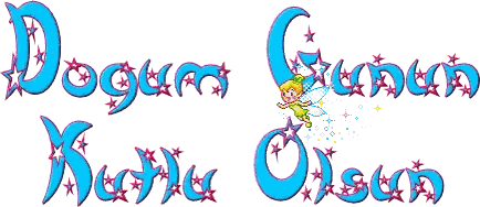 Blue Sign With Fairy Saying Happy Birthday Sticker