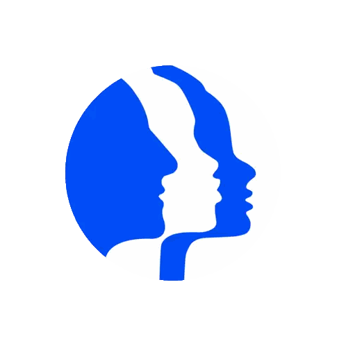 Blue Silhouette Of Woman's Face Sticker