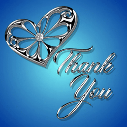 Blue Silver Thank You Clipart GIF