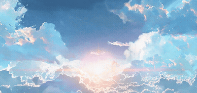 Blue Sky With Sun Shining Through Clouds GIF