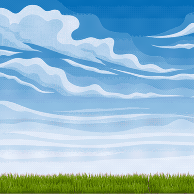 Blue Sky With White Clouds And Green Grass GIF