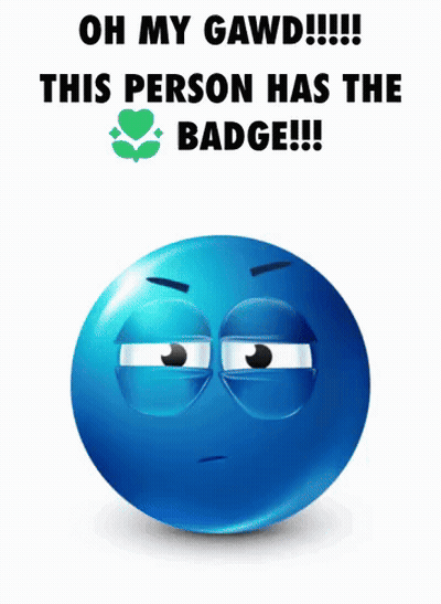 Blue Smiley Face Oh My Gawd Badge GIF