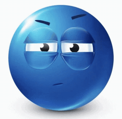 Blue Smiley Face Serious Look GIF