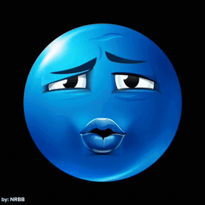 Blue Smiley Sad GIF