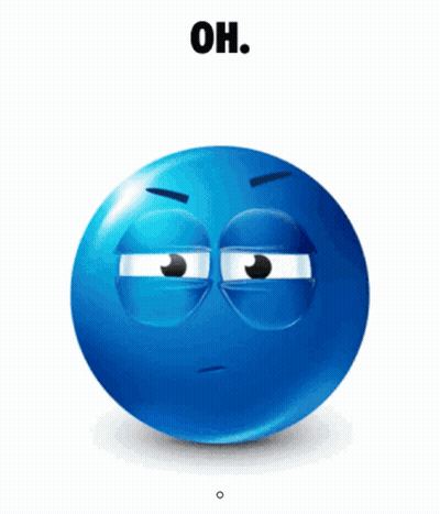 Blue Smiley Saying Oh GIF