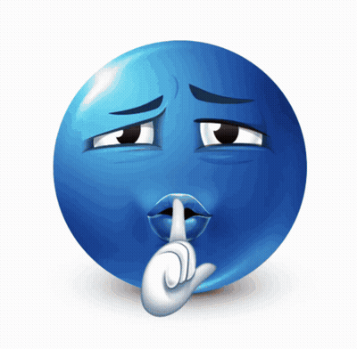 Blue Smiley Shushing GIF